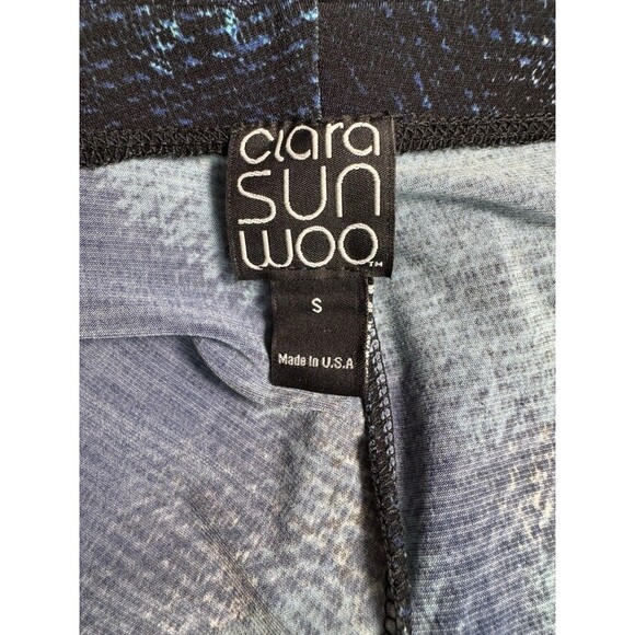 Clara SunWoo Ankle Pants Womens Small Black Blue Pull On Leggings Stretch USA - Picture 7 of 9